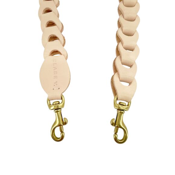 CLARE V. Attache Tote in Ballet Perforated with Leather Link Strap - Picture 7 of 14